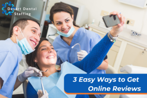Patient taking a selfie with dentists